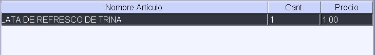 TPV grid de venta: Mostrando articulos lata de refresco