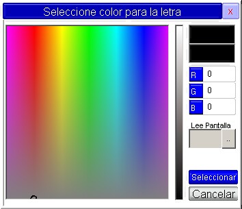 Selección de color para el fondo