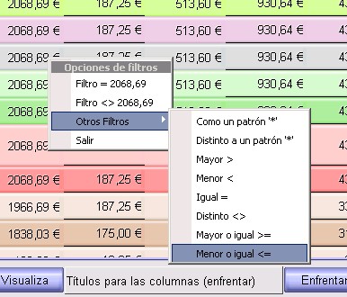 Filtrado de datos