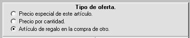 GTPV Menú de articulos:Ofertas: Tipo de oferta 3