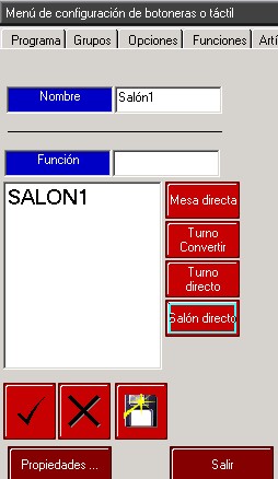 TPV Botones Macro: salón directo