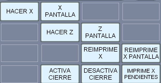 TPV_Botonera de funciones: Cierres: Funciones de Cierre