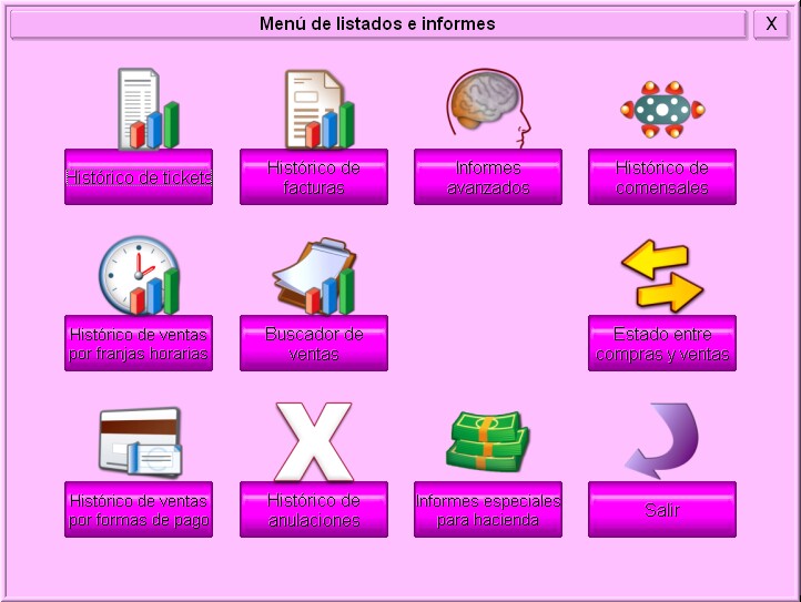 Menú de Listados e Informes