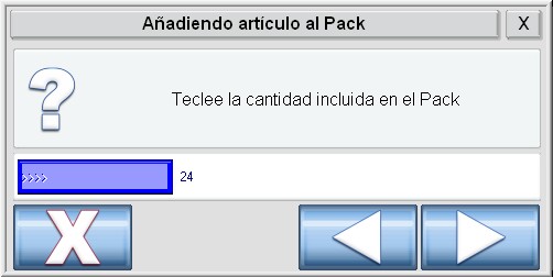 Cantidad para el pack