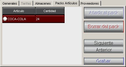 Datos del pack