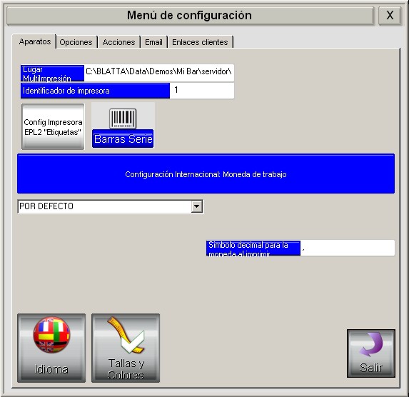 Menú de Configuración