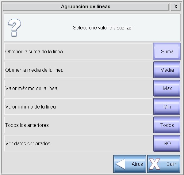 Operación al agrupar los datos